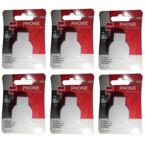 6 RCA Moduler In-Line Splitters, Phone Jack Splitter, TP270WHR, White, Free Ship